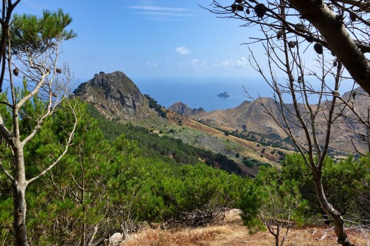 Zelené vnitrozemí ostrova Porto Santo